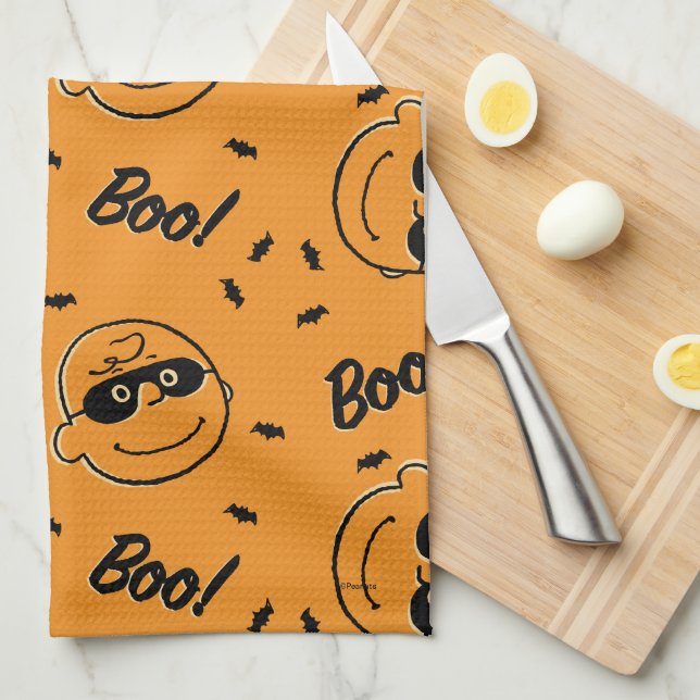 Peanuts | Charlie Brown Boo! Pattern Tea Towel (Quarter Fold)