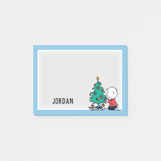 Peanuts | Charlie Brown Christmas | Add Your Name Post-it Notes (Front)
