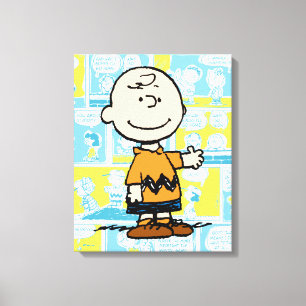 Peanuts Charlie Brown Comic Pattern Canvas Print