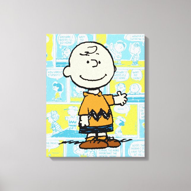 Peanuts | Charlie Brown Comic Pattern Canvas Print (Front)