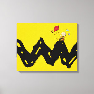 Peanuts Charlie Brown Flying Kite Canvas Print
