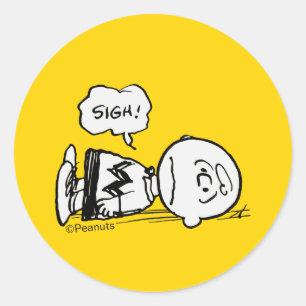 Peanuts   Charlie Brown is Down Classic Round Sticker