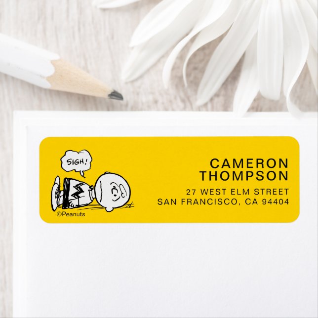 Peanuts | Charlie Brown is Down Return Address Label (Insitu)