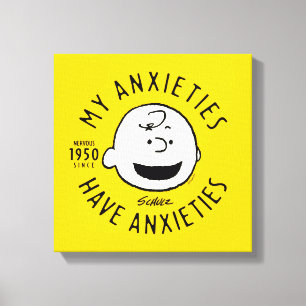 Peanuts Charlie Brown Nervous Since 1950 Canvas Print