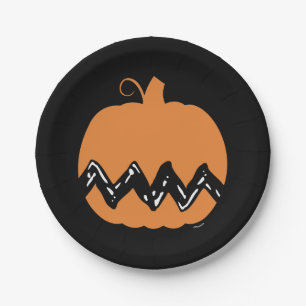 Peanuts   Charlie Brown Orange Pumpkin Paper Plate