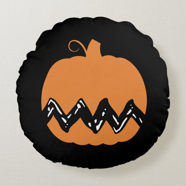 Peanuts | Charlie Brown Orange Pumpkin Round Cushion (Front)
