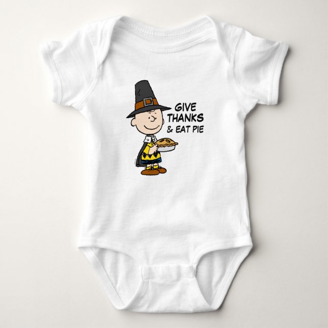 Peanuts | Charlie Brown Pilgrim Baby Bodysuit (Front)