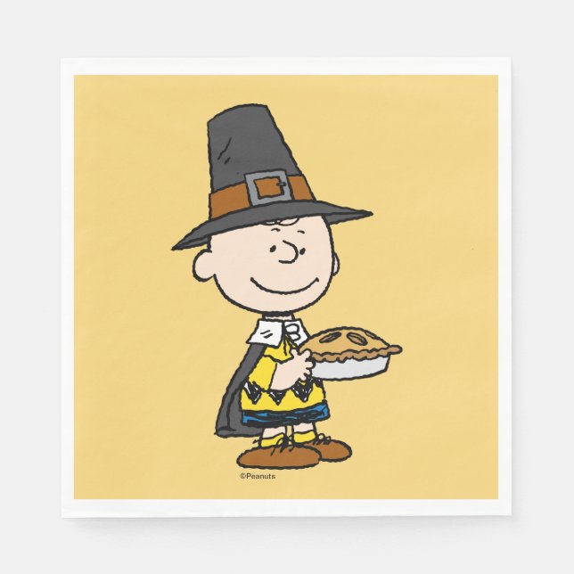 Peanuts | Charlie Brown Pilgrim Napkin (Front)
