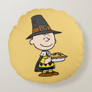 Peanuts   Charlie Brown Pilgrim Round Cushion