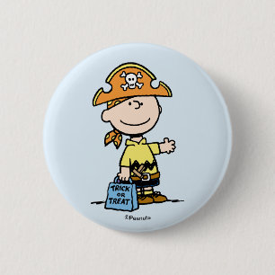 Peanuts Charlie Brown Pirate Halloween 6 Cm Round Badge
