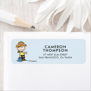 Peanuts Charlie Brown Pirate Halloween Return Address Label