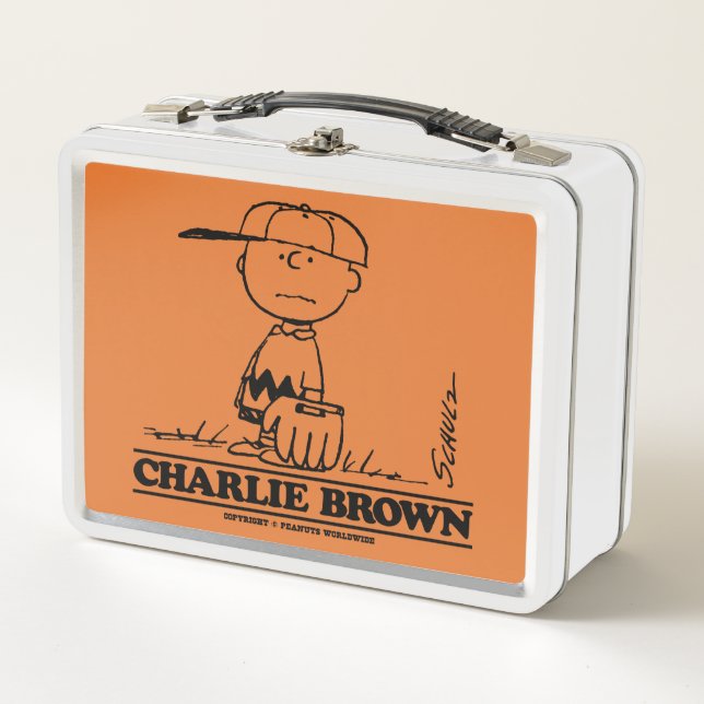 Peanuts | Charlie Brown Playing Ball Metal Lunch Box (Front)