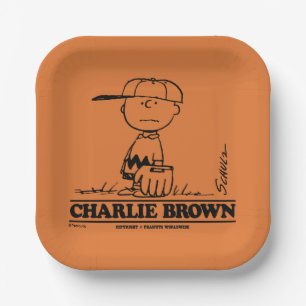 Peanuts   Charlie Brown Playing Ball Paper Plate