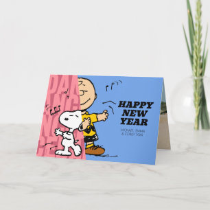 Peanuts Charlie Brown & Snoopy Happy New Year Holiday Card