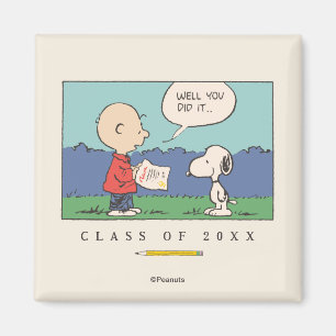 Peanuts Charlie Brown Snoopy Well You Did It Grad Magnet