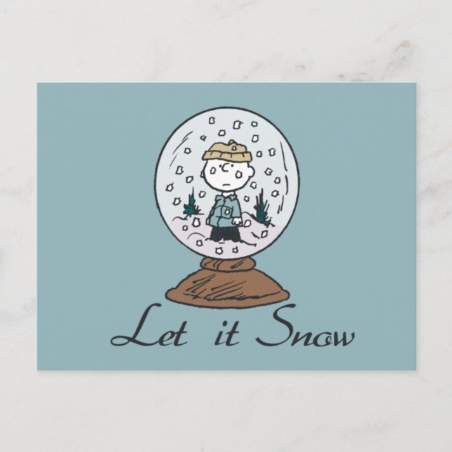 Peanuts | Charlie Brown Snow Globe Postcard (Front)
