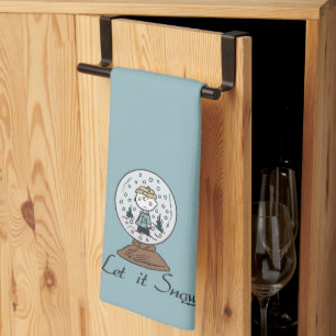 Peanuts Charlie Brown Snow Globe Tea Towel