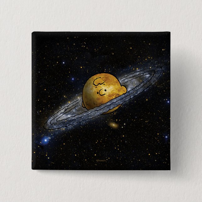 Peanuts | Charlie Brown Spaced Out 15 Cm Square Badge (Front)