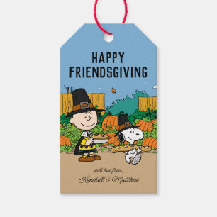 Peanuts   Charlie Brown Thanksgiving Add Your Name Gift Tags
