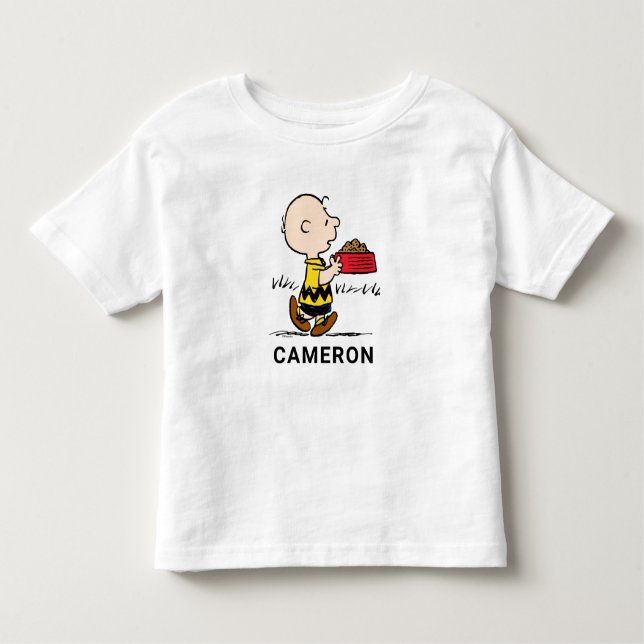 Peanuts | Charlie Brown with Snoopy's Dish Toddler T-Shirt (Front)