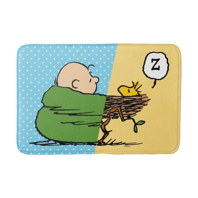 Peanuts | Charlie Brown & Woodstock Half & Half Bath Mat (Front)