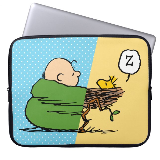 Peanuts | Charlie Brown & Woodstock Half & Half Laptop Sleeve (Front)