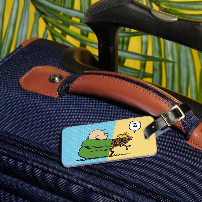 Peanuts | Charlie Brown & Woodstock Half & Half Luggage Tag (Front Insitu 3)