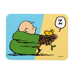 Peanuts   Charlie Brown & Woodstock Half & Half Magnet