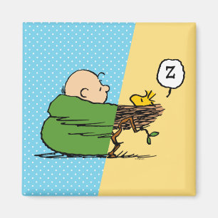 Peanuts   Charlie Brown & Woodstock Half & Half Magnet
