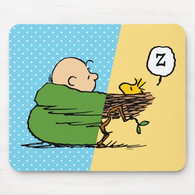 Peanuts | Charlie Brown & Woodstock Half & Half Mouse Pad (Front)