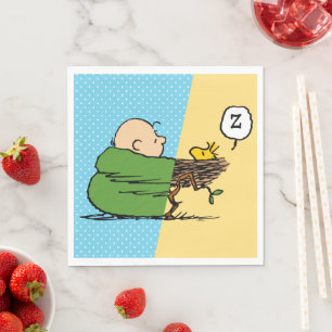 Peanuts   Charlie Brown & Woodstock Half & Half Napkin
