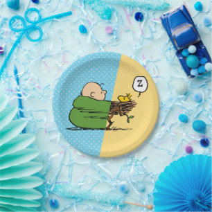 Peanuts   Charlie Brown & Woodstock Half & Half Paper Plate