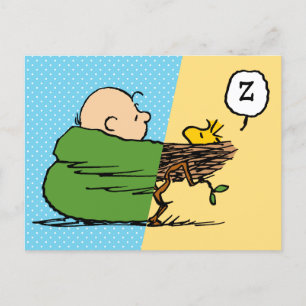Peanuts   Charlie Brown & Woodstock Half & Half Postcard