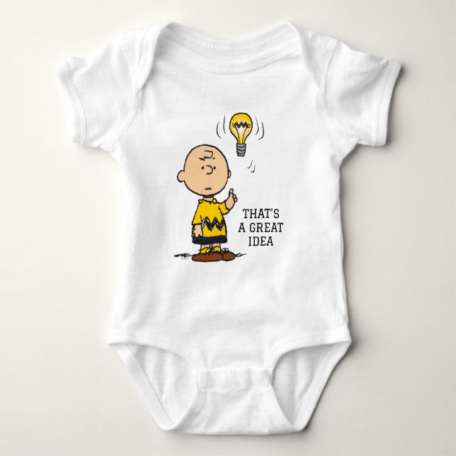 Peanuts | Charlie Brown's Light Bulb Idea Baby Bodysuit (Front)