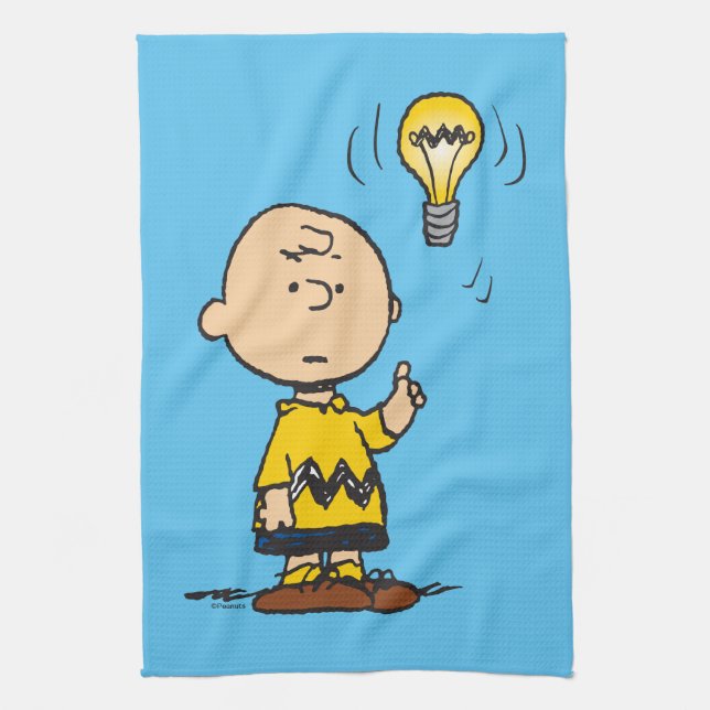 Peanuts | Charlie Brown's Light Bulb Idea Tea Towel (Vertical)