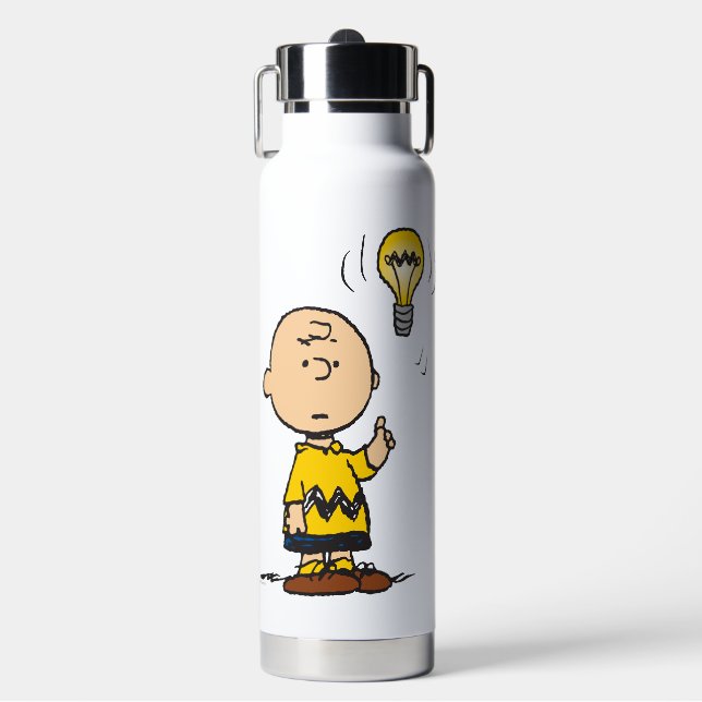 Peanuts | Charlie Brown's Light Bulb Idea Water Bottle (Front)