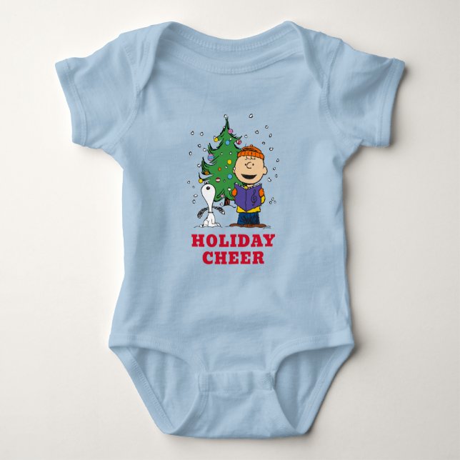 Peanuts | Christmas Caroling Baby Bodysuit (Front)