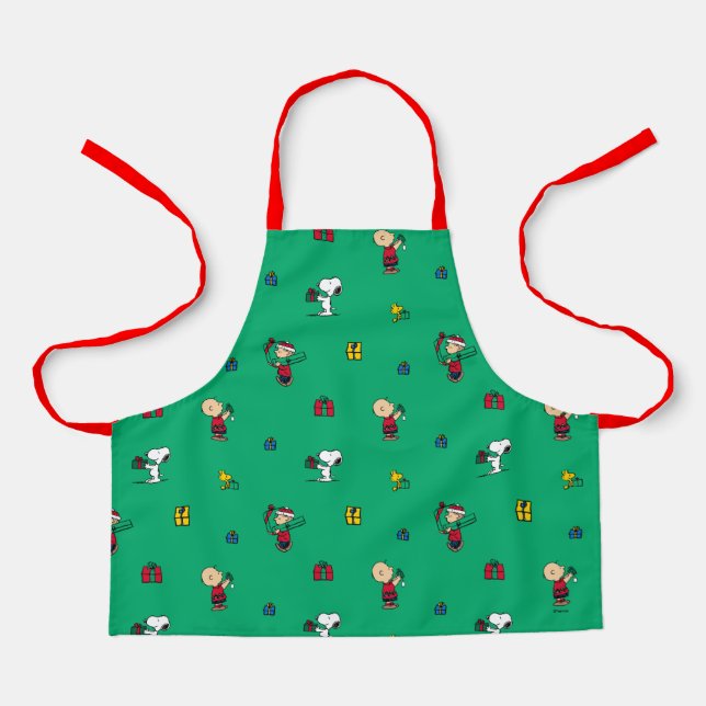 Peanuts | Christmas Gift Giving Pattern Apron (Front)