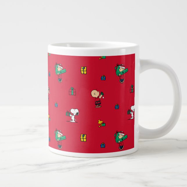 Peanuts | Christmas Gift Giving Red Large Coffee Mug (Right)