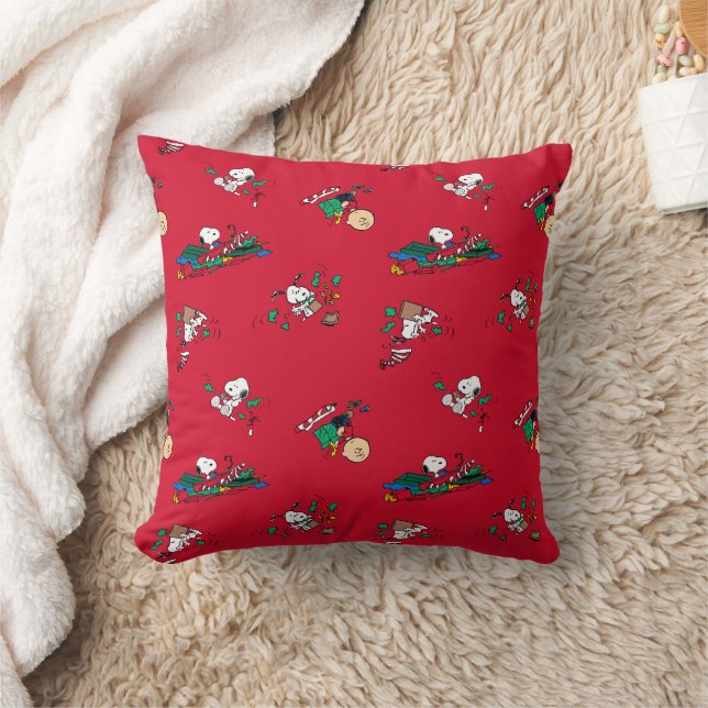 Peanuts | Christmas Gift Wrapping Pattern Cushion (Blanket)