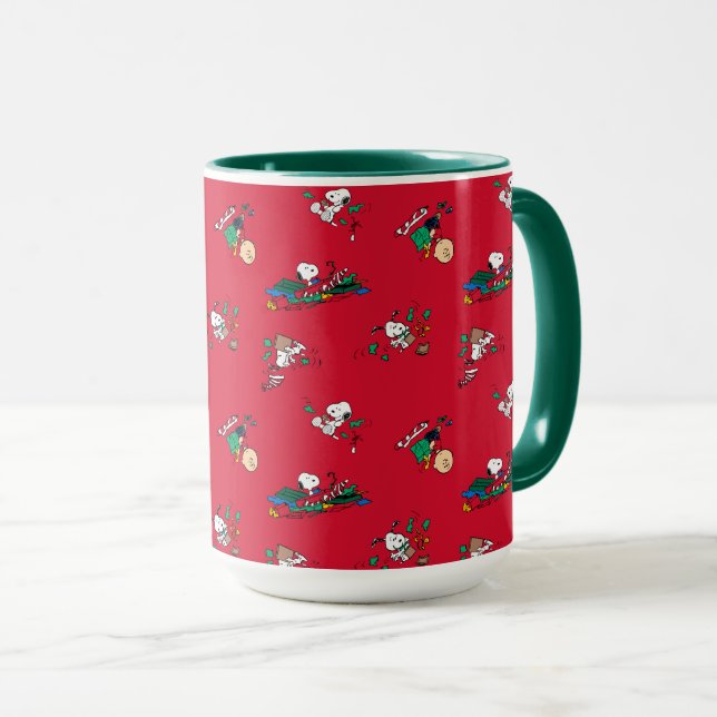 Peanuts | Christmas Gift Wrapping Pattern Mug (Front Right)