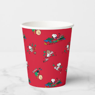Peanuts   Christmas Gift Wrapping Pattern Paper Cups
