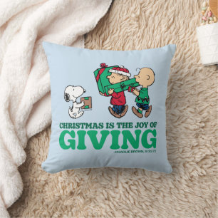 Peanuts   Christmas is the Joy of Giving Cushion