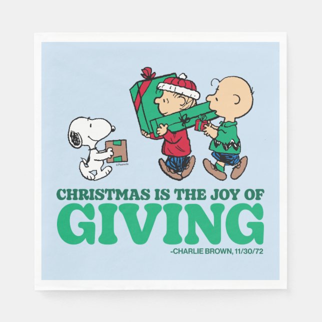 Peanuts | Christmas is the Joy of Giving Napkin (Front)
