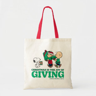 Peanuts Christmas is the Joy of Giving Tote Bag