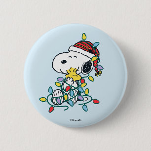 Peanuts   Christmas Love and Lights 6 Cm Round Badge