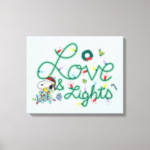 Peanuts Christmas Love and Lights Canvas Print