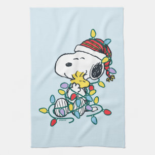 Peanuts   Christmas Love and Lights Tea Towel