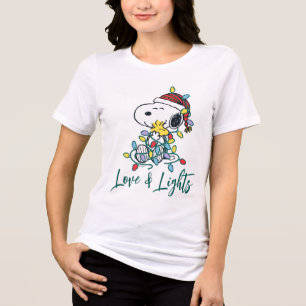 Peanuts Christmas Love and Lights Tri-Blend Shirt