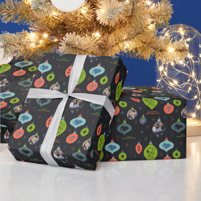 Peanuts - Christmas Ornaments | Family Photos Wrapping Paper (Holidays)